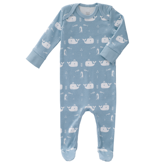 <tc>Fresk</tc> Pyjama bébé avec pied baleine bleu brume