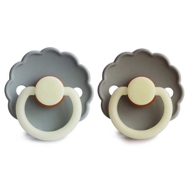 <tc>Frigg</tc> <tc>tétine</tc> Taille 2 Daisy Night French Gray / Portobello Silicone 2-Pack