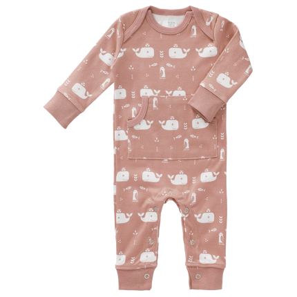 <tc>Fresk</tc> Pyjama bébé sans pied Baleine Rose tendre