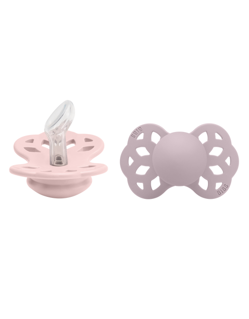 <tc>BIBS</tc> <tc>tétine</tc> Taille 1 Silicone Anatomique Fleur/Lilas foncé 2pcs.