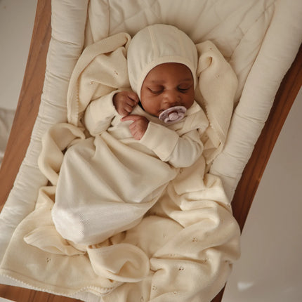 <tc>Mushie</tc> Chapeau de bébé Bonnet Ivoire