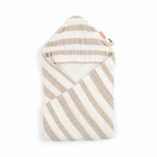 <tc>Done by Deer</tc> Serviette de bain Baby Stripes Gots Sand