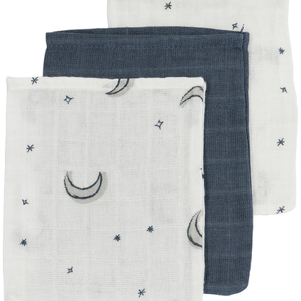 <tc>Meyco</tc> Gant de toilette Moon 3-Pack Hydrophile Indigo 20X17cm