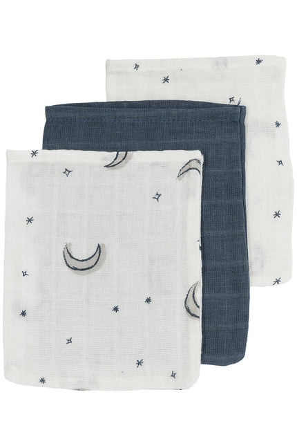 <tc>Meyco</tc> Gant de toilette Moon 3-Pack Hydrophile Indigo 20X17cm