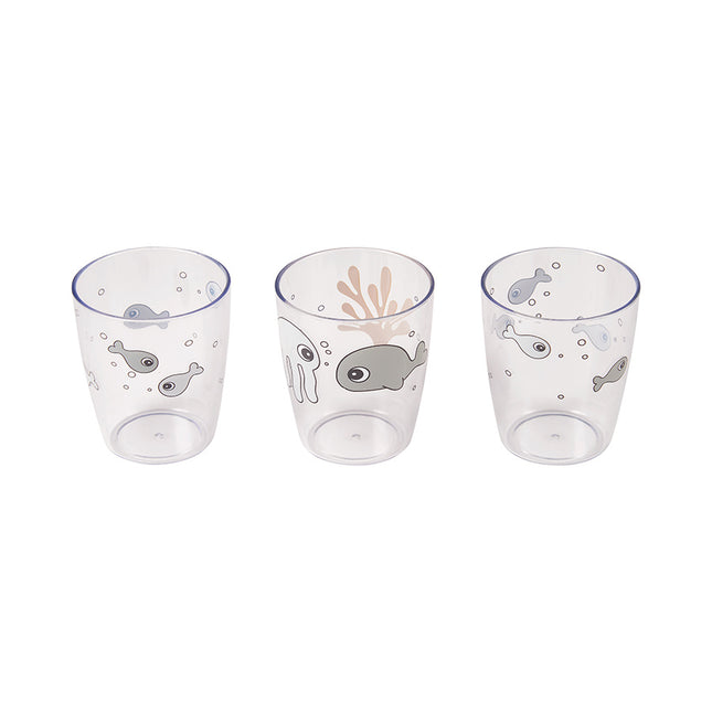 <tc>Done by Deer</tc> Coupe en verre Sea Friends Moutarde/Gris 3pcs