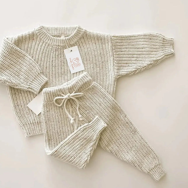 <tc>Yumi Baby</tc> Ensemble bébé tricoté sel et poivre