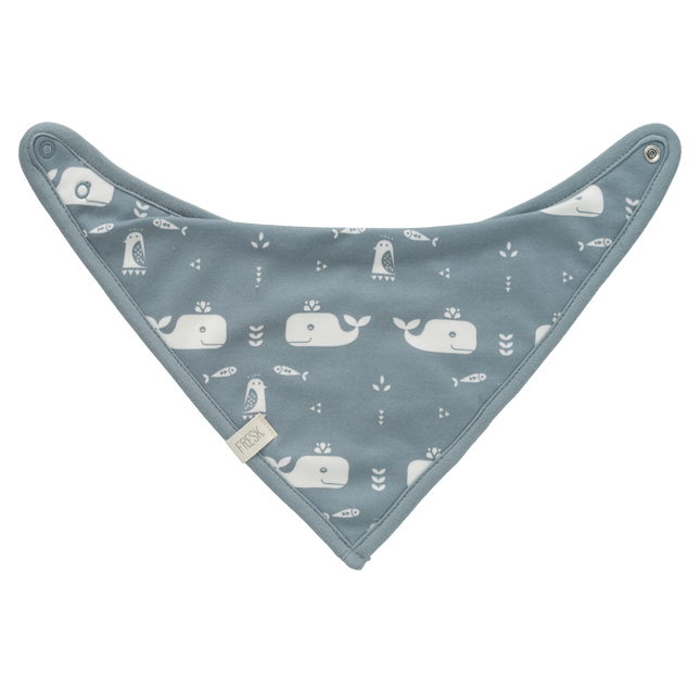 <tc>Fresk</tc> Bavoir Bandana Baleine Bleu Brouillard