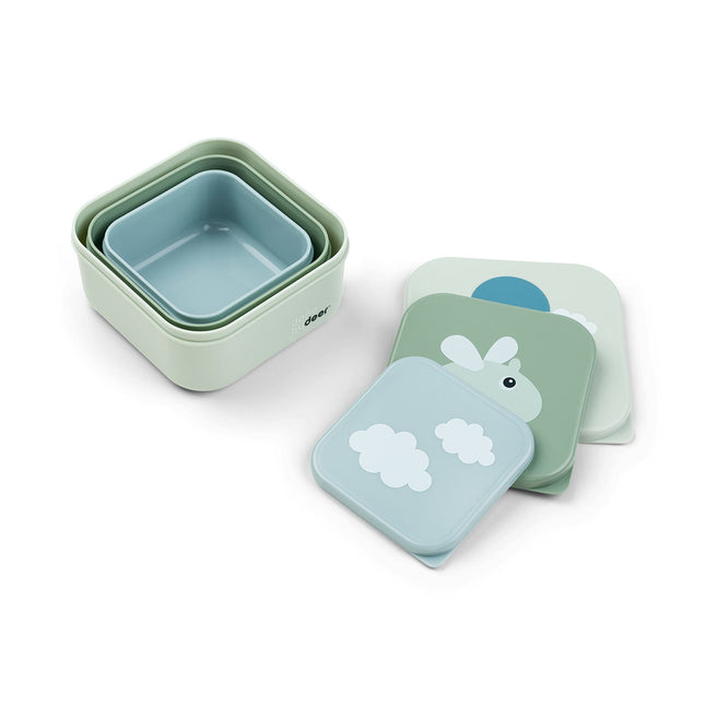 <tc>Done by Deer</tc> Bol à goûter Happy Clouds Green 3pcs