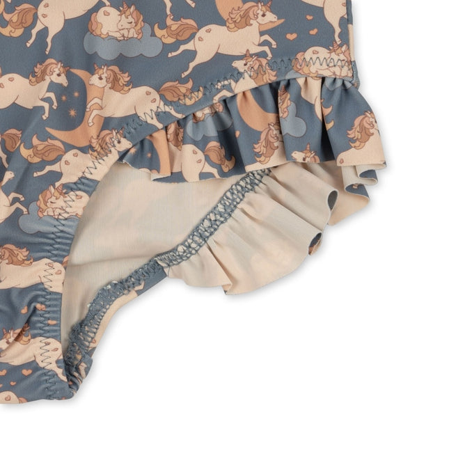 <tc>Konges Slojd</tc> Maillot de bain enfant Ls Frill Unicorn Bleu