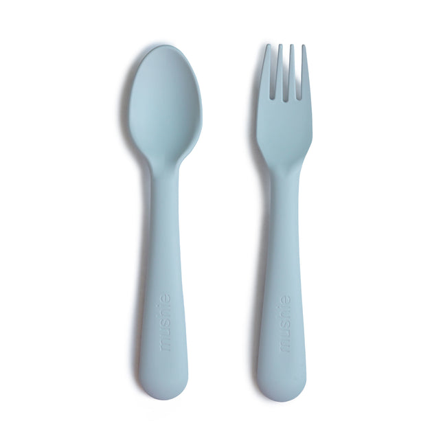 <tc>Mushie</tc> Set de couverts bleu poudre 2 pièces