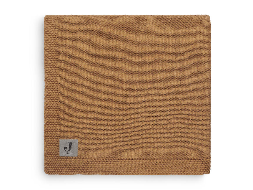 <tc>Jollein</tc> Couverture de lit d'enfant tricotée Caramel 100x150cm