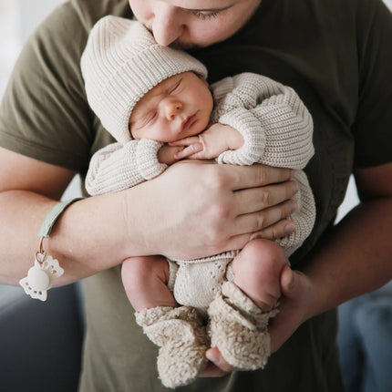 <tc>Mushie</tc> Bonnet de bébé Chunky Knit Beige