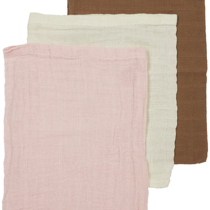 <tc>Meyco</tc> Mouthwipe 3St Offwhite/ Soft Pink/ Toffee