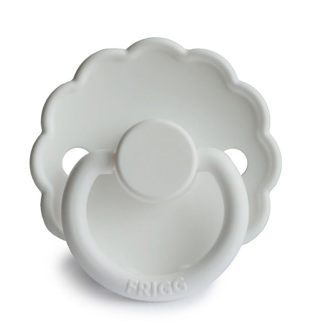 <tc>Frigg</tc> <tc>tétine</tc> Taille 2 Silicone blanc brillant marguerite