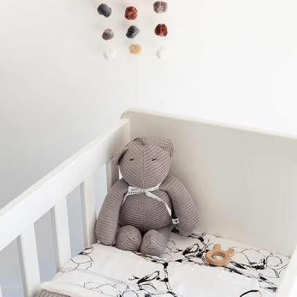 <tc>Bamboom</tc> Couverture de lit d'enfant tricotée Double Teddy Warm Grey 75x100cm