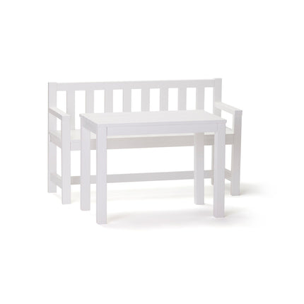 <tc>Kid's Concept</tc> Ensemble de table pour enfants Banc de jardin Blanc