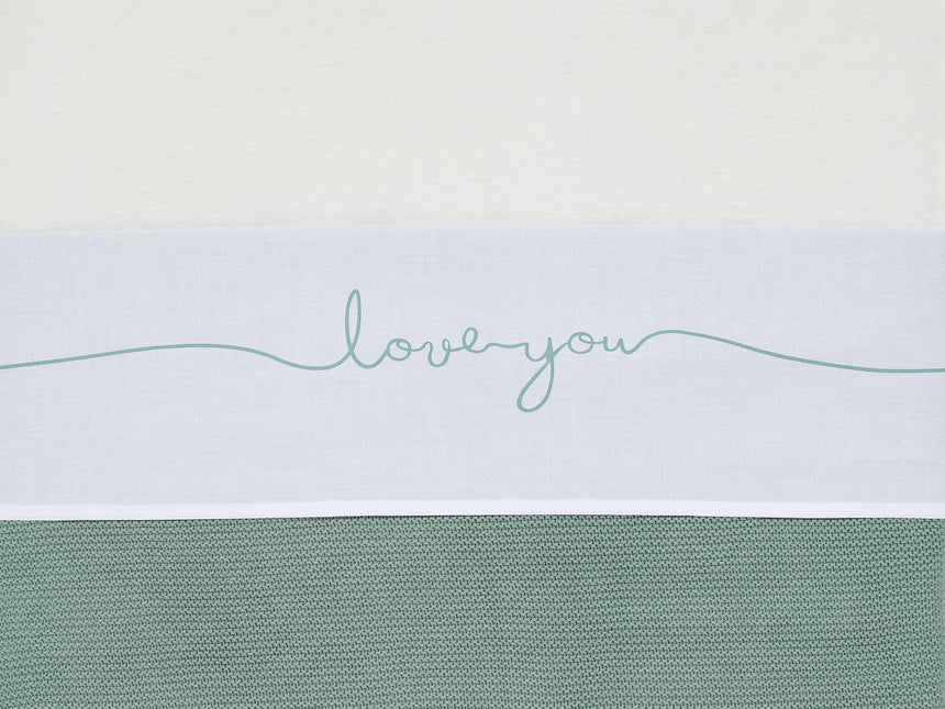 <tc>Jollein</tc> Drap de lit Love You Stone Green 120x150cm