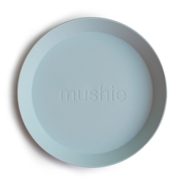 <tc>Mushie</tc> Assiette bébé ronde bleu poudré 2pcs