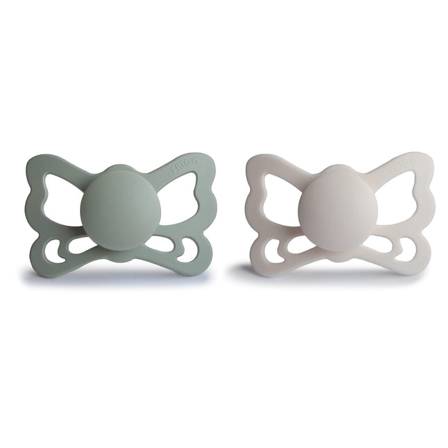 <tc>Frigg</tc> <tc>tétine</tc> Taille 2 Butterfly Sage/Gris argenté Silicone 2-Pack