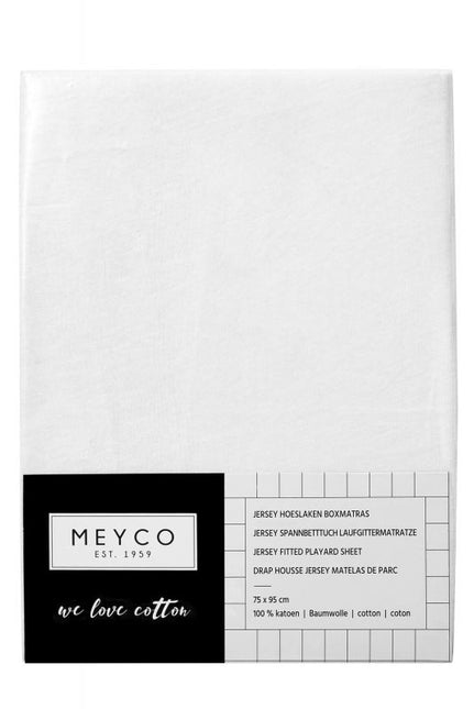 <tc>Meyco</tc> Drap-housse Jersy Box Matelas Blanc 75x95cm