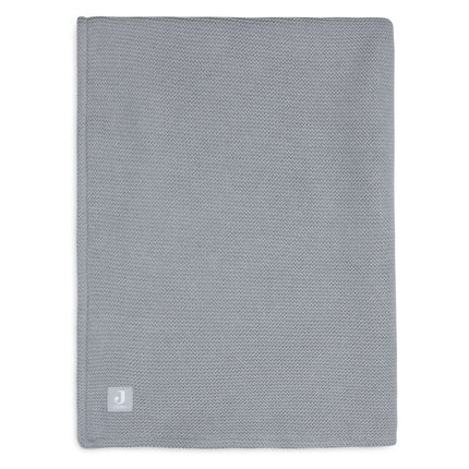 <tc>Jollein</tc> Couverture de berceau Basic Knit Stone Grey/Fleece 75x100cm