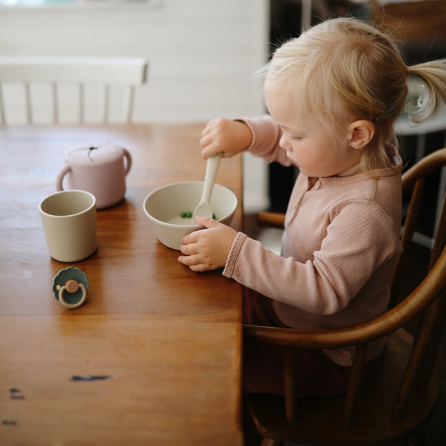 <tc>Mushie</tc> Bol à bébé Rond Vanille 2pcs