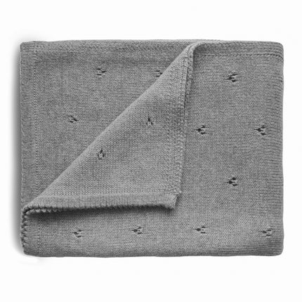 <tc>Mushie</tc> Couverture de berceau Pointelle Gris Mélange