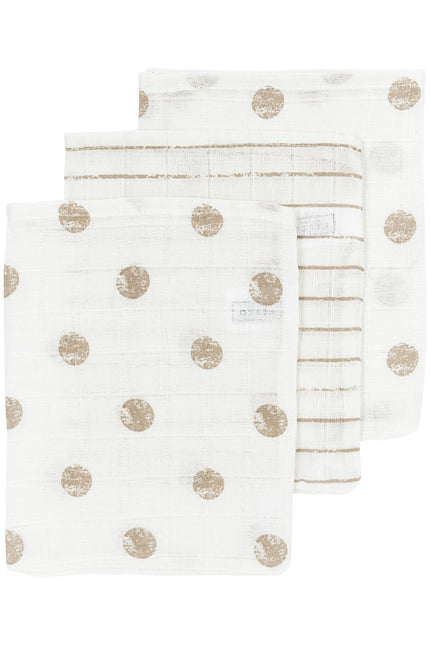 <tc>Meyco</tc> Gant de toilette 3St Dot Stripe Sand