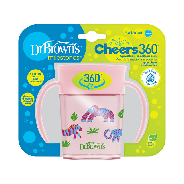 <tc>Dr. Brown's</tc> Gobelet Cheers 360 Cup With Handles Pink 200ml