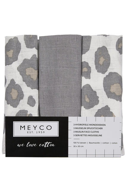 <tc>Meyco</tc> Tissu de bouche 3Panthère <tc>Neutral</tc>Gris/Panthère <tc>Neutral</tc>