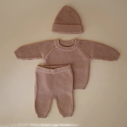 <tc>Mushie</tc> Bonnet de bébé Chunky Knit Blush