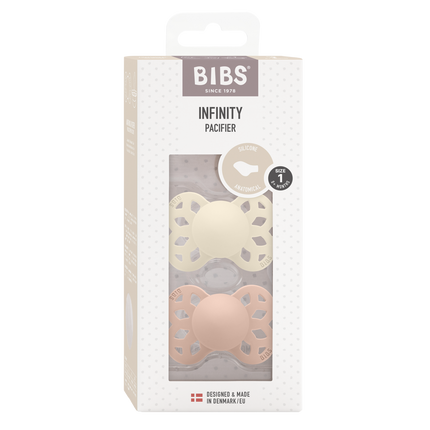 <tc>BIBS</tc> <tc>tétine</tc> Taille 1 Silicone Anatomique Ivoire/Blush 2pcs.