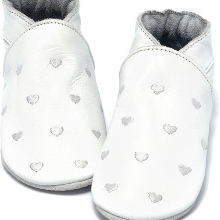 <tc>Baby Dutch</tc> Chaussures de bébé Cœurs blancs