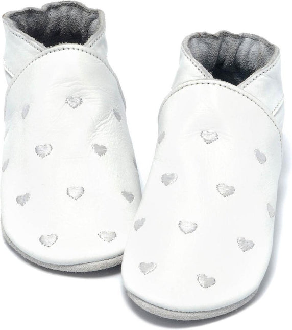 <tc>Baby Dutch</tc> Chaussures de bébé Cœurs blancs