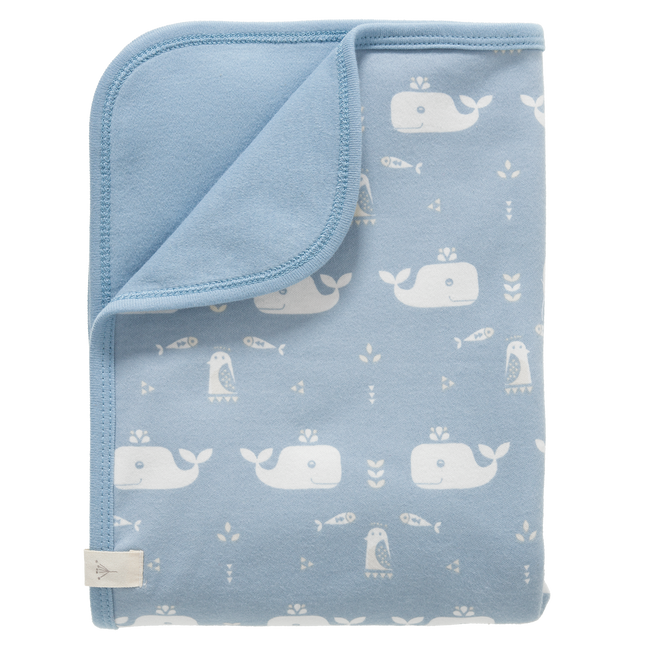 <tc>Fresk</tc> Cradle blanket Whale Blue Fog (brouillard bleu)