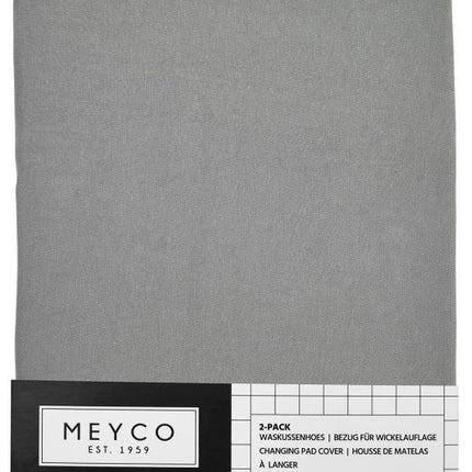 <tc>Meyco</tc> Housse de matelas à langer Basic Jersey Grey 2pcs.