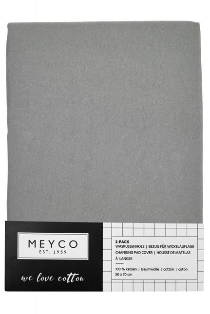 <tc>Meyco</tc> Housse de matelas à langer Basic Jersey Grey 2pcs.