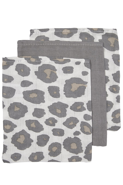 <tc>Meyco</tc> Gant de toilette 3St Panther <tc>Neutral</tc>/Uni Grey/Panter <tc>Neutral</tc>