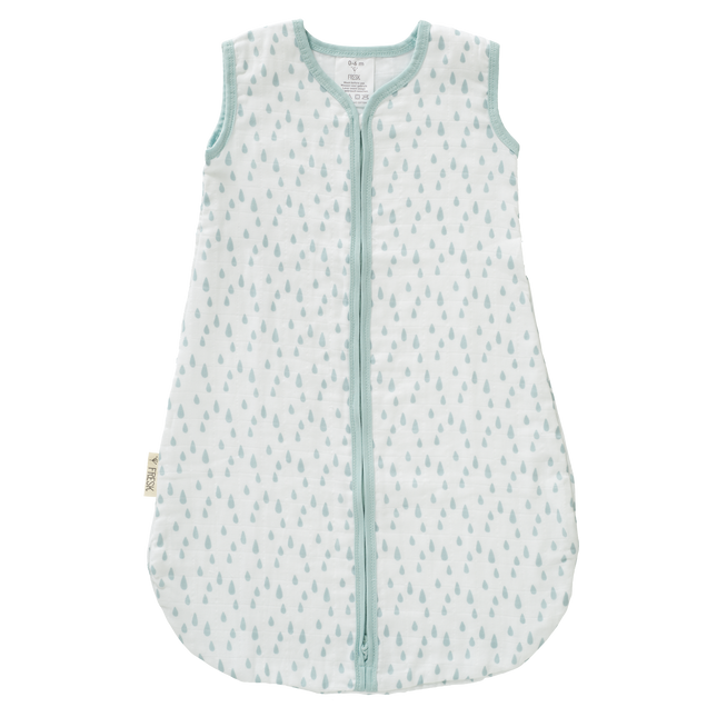 <tc>Fresk</tc> Sac de couchage Baby Muslin Drops Ether Blue 2 couches