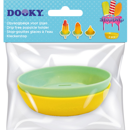 <tc>Dooky</tc> Vaisselle pour enfants Jaune-Menthe 2pcs Stop Drip