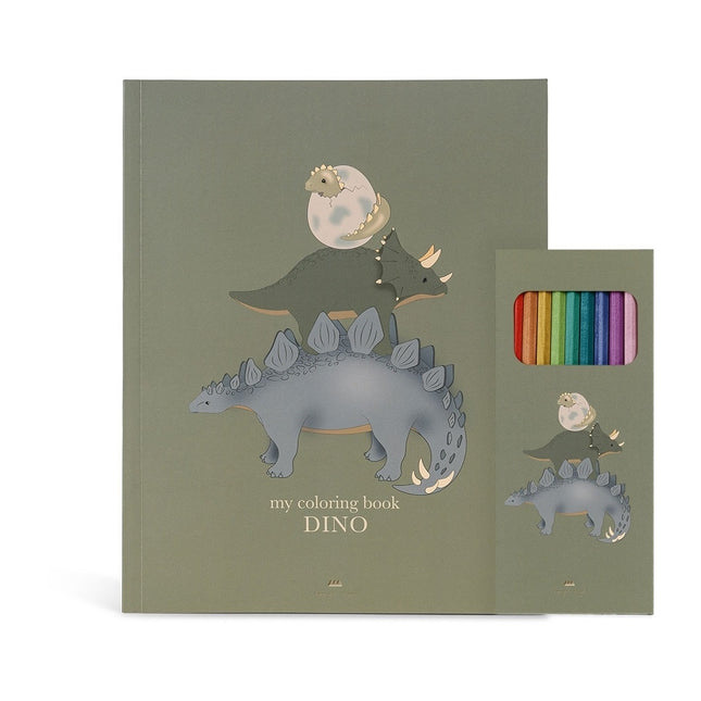 <tc>Konges Slojd</tc> Livre de coloriage avec crayons Dino