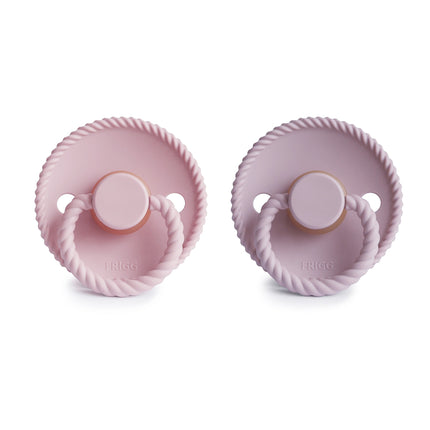 <tc>Frigg</tc> <tc>tétine</tc> Corde Taille 1 Rose bébé/Lilas doux Silicone 2-Pack