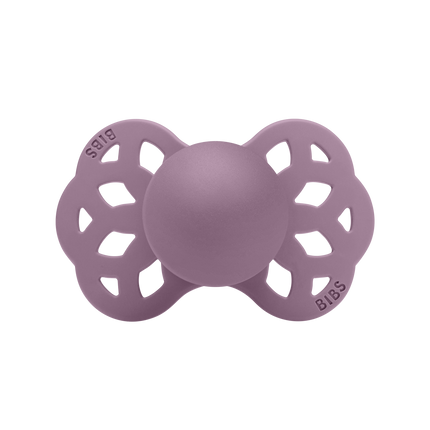 <tc>BIBS</tc> <tc>tétine</tc> Taille 1 silicone symétrique fossile gris/mauve 2pcs.