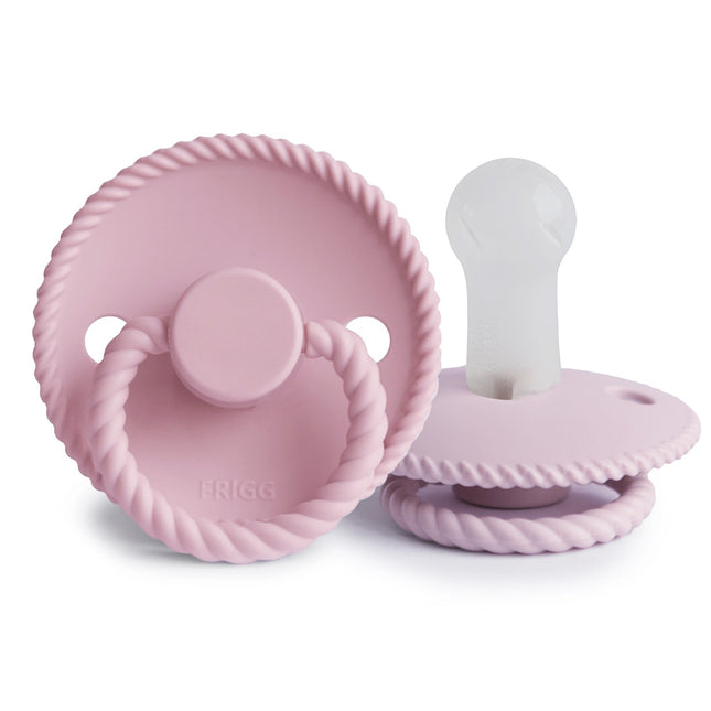 <tc>Frigg</tc> <tc>tétine</tc> Corde Taille 2 Rose bébé/Lilas doux Silicone 2-Pack