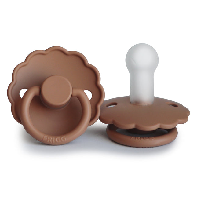 <tc>Frigg</tc> <tc>tétine</tc> Taille 1 Daisy Peach Bronze Silicone