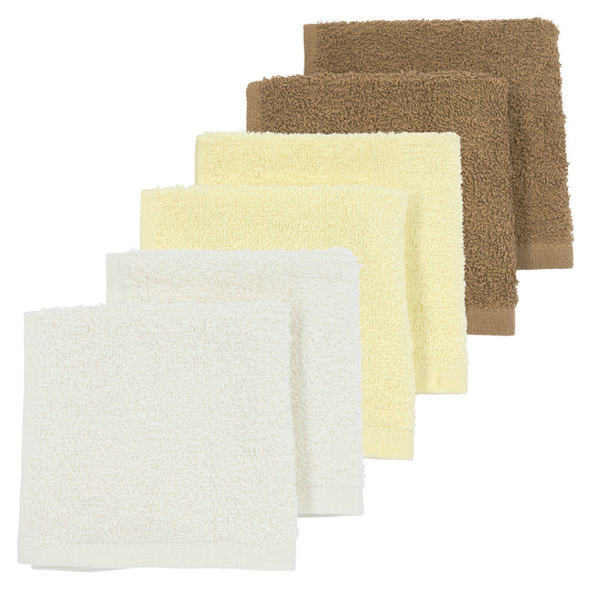 <tc>Meyco</tc> Mouthwipe 6St Basic Terry Offwwhite/Soft Yellow/Toffee