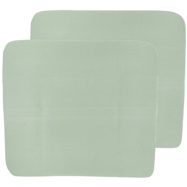 <tc>Meyco</tc> Housse de matelas à langer 3K 2St Basic Jersey Stone Green