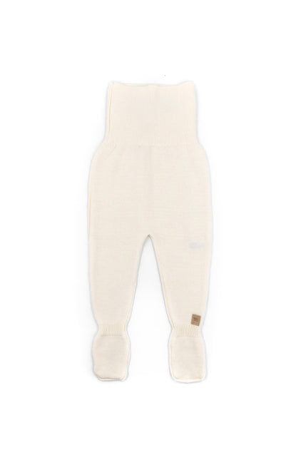 <tc>Bamboom</tc> Pantalon de bébé avec pieds tricoté blanc