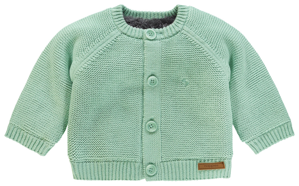 <tc>Noppies</tc> Cardigan bébé Teddy Doublure Gris Menthe