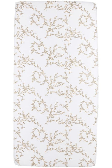 <tc>Meyco</tc> Drap-housse Jersey 70X140/150 Branches Sand